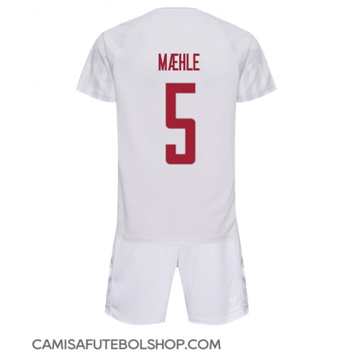 Camisa de time de futebol Dinamarca Joakim Maehle #5 Replicas 2º Equipamento Infantil Mundo 2022 Manga Curta (+ Calças curtas)